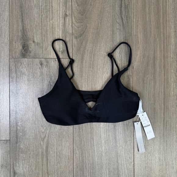 J.Crew Classic Sculpt Lana Bikini Top WMN S Black V-Neck Removable Pads Swimwear - Picture 3 of 9